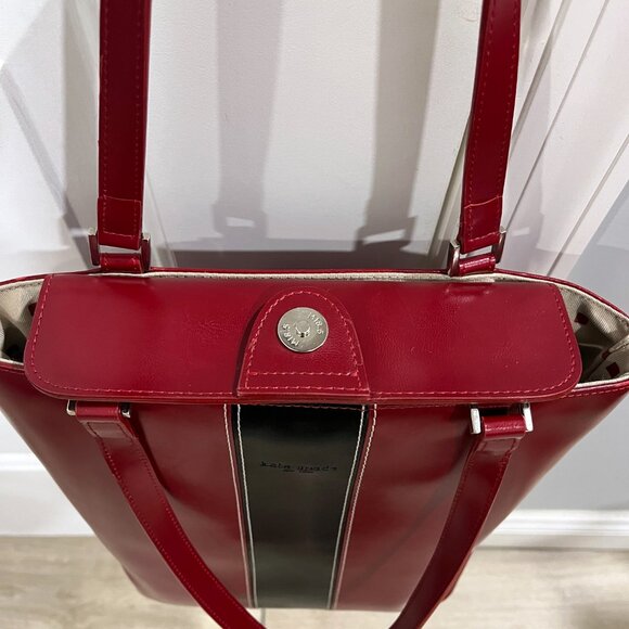 kate spade Red & Black Stripe Shoulder Bag - Picture 6 of 9